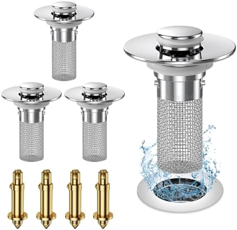 Bathroom Sink Stopper Hair Catcher 4-Piece Set