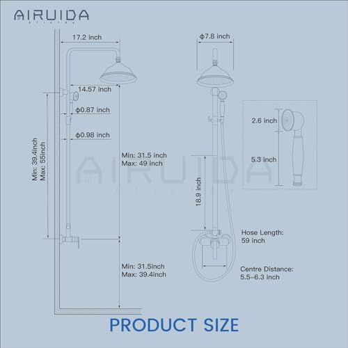 Overhead rainfall shower faucet combo with handheld spray