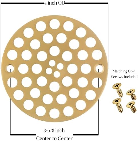 LXLOTUS 4-inch brushed gold shower drain strainer