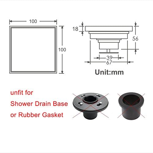 Solid Brass Non-Clog BlackPlated Drain for Bathrooms