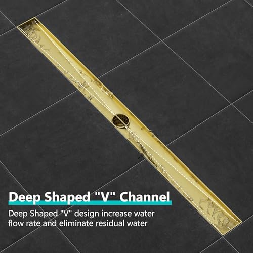 Neodrain 18-inch Brass Linear Shower Drain with Strainer