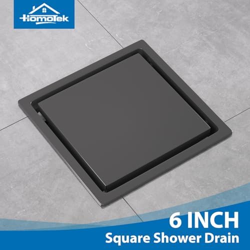 HOMOTEK 6-Inch shower drain square stainless steel