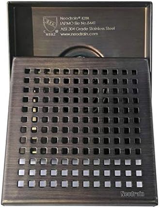 6-Inch Square Shower Drain Oil Rubbed Bronze