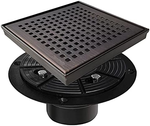 6-Inch Square Shower Drain Oil Rubbed Bronze