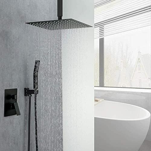 Black Ceiling-mounted Shower System Rainflow with Mixing Head