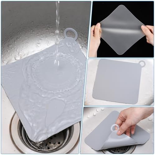 4-Piece Silicone Drain Covers BPA-Free Made in USA Airtight Durable