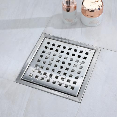 4-inch square stainless steel shower floor drain