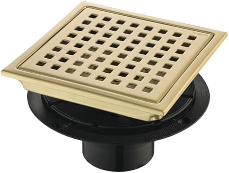 6-Inch 304 Stainless Steel Gold-Plated Shower Drain Kit