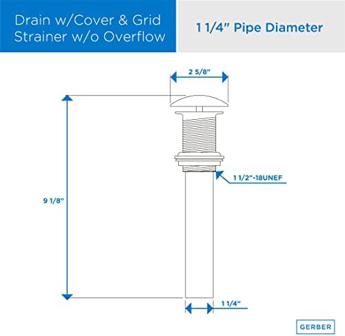 GerberStylish 1-14 in Grid Bathroom Sink Drain Chrome