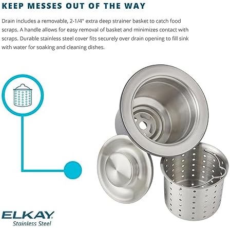 Low Profile Brushed Steel Drain Fitting Deep Strainer Basket