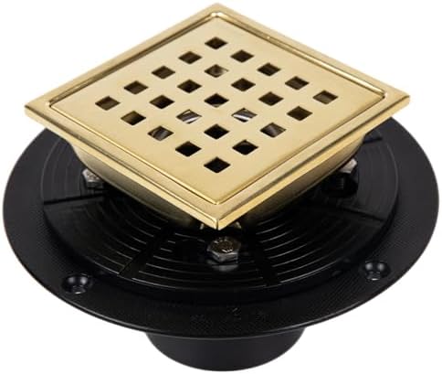 Heaorld Square Shower Drain 4 Inch Brushed Gold 1