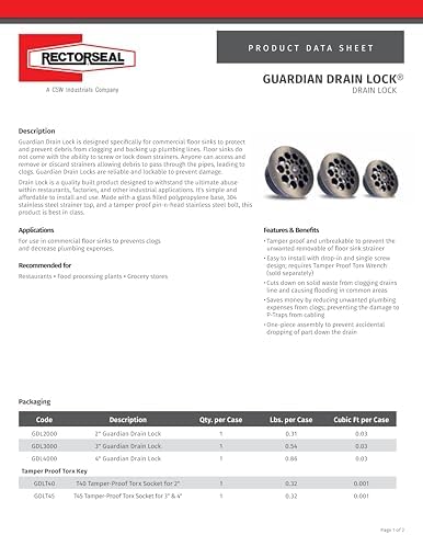 Rectorseal GDL2000 Drain Lock Neutral