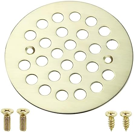 Durable 425-Inch Screw-In Shower Strainer Brushed Gold for Bathroom Enhancements