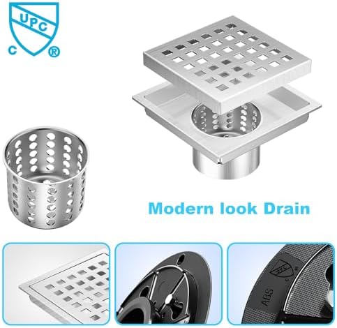 Perfect for the Latest Trends NIREU 4-Inch Square Floor Drain