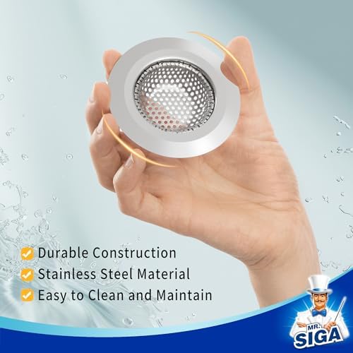 MRSIGA Bath matt draincompacteasy cleanefficient hair catchainless steeldrain strainer