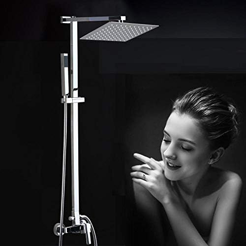 Chrome Finished Wall-Mounted 8-inch Rain Shower Faucet
