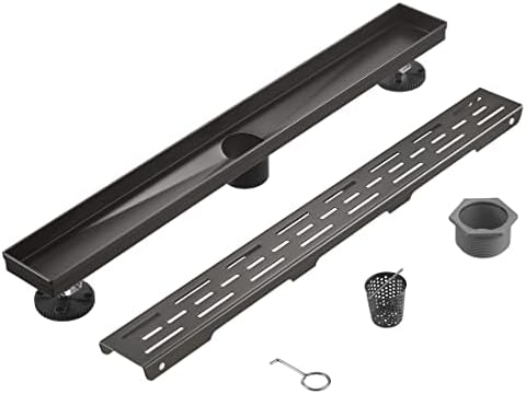 HEATGENE 24-InchVenetian Bronze Linear Shower Drain - Stainless Steel - Modern Design