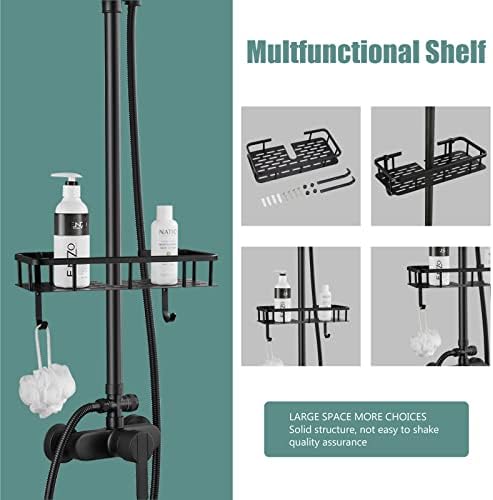 Matte Black Exposed Pipe Adjustable Shower Kit for Bathrooms