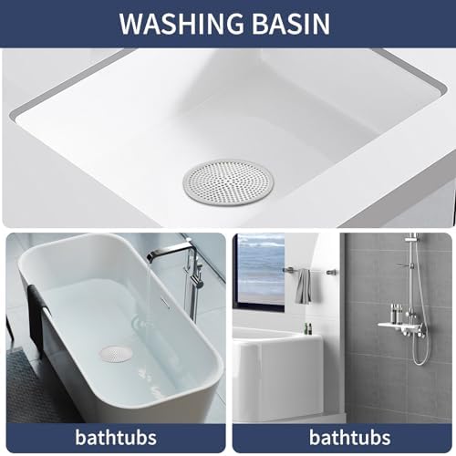 2-Piece Stainless Steel Silicone Shower Drain Hair Catcher