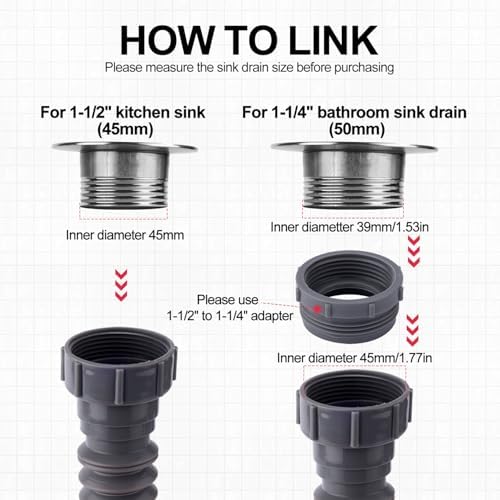 Expandable P-Trap Sink Drain Kit 1-12 Inch