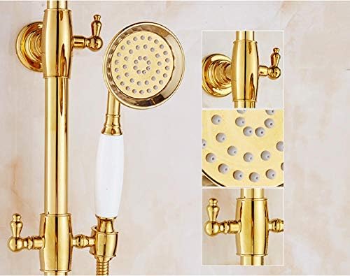 Brass Jade Rainfall Shower Set