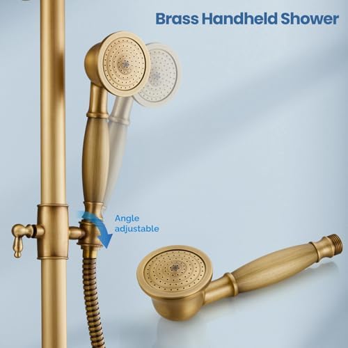 Overhead rainfall shower faucet combo with handheld spray