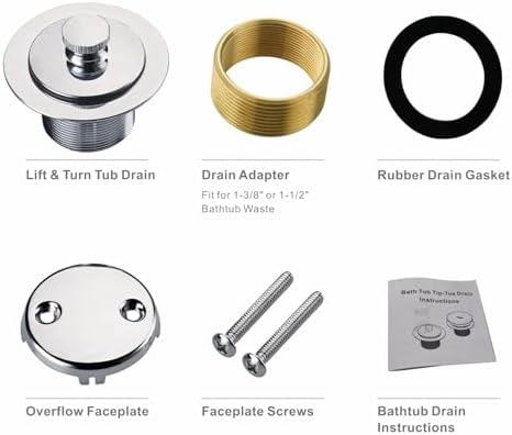HIDROP bathtub drain lift kit with Chrome plated finish