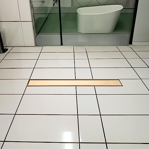 Stainless Steel Linear Shower Drain with Adjustable Feet Hair Strainer