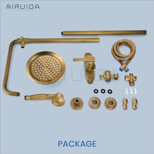 Overhead rainfall shower faucet combo with handheld spray