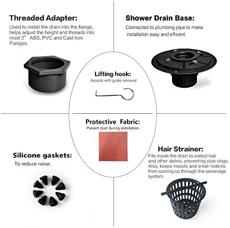 6-Inch Square Shower Drain Oil Rubbed Bronze