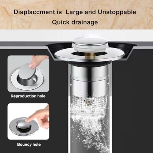 Bathroom Sink Stopper Hair Catcher 2-Pack