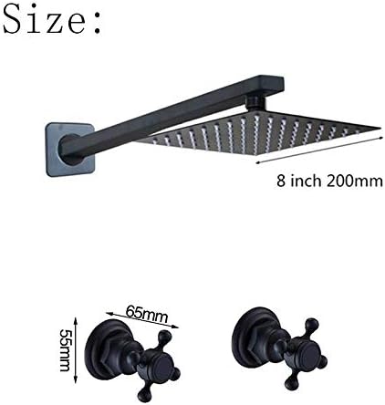 Black Ultra-thin Shower Head Wall Mounted Bathroom Rainfall Faucet