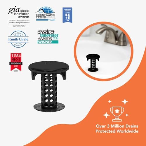 SinkShroom Hair Catcher Matte Black Sink Drain Protector