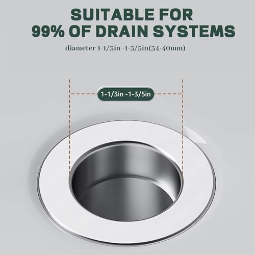 StAINLESS STEEL DRINK STRainers 2-Piece Set for BathtUB DRAIN