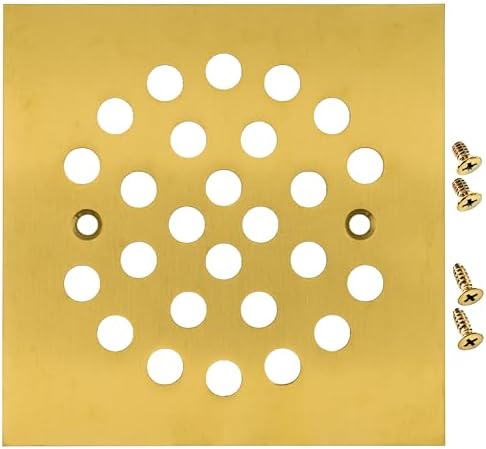 45 Brushed Gold Square Screw-In Drain Cover
