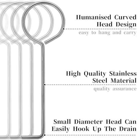 Mozeat Lens 6Pcs Stainless Steel Drain Key Lifting Hooks