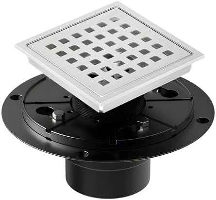 EXF Square 4-38 Shower Drain Brushed Nickel