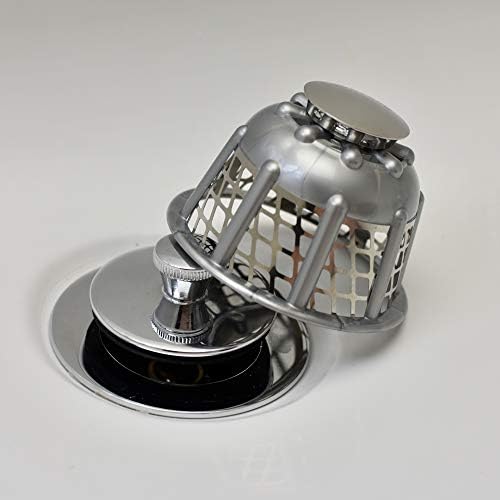 Innovative bathtub drain strainer keeps hair out