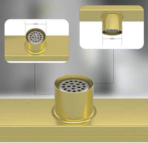 30-Inch Gold Linear Shower Drain Anti-Clog Durable