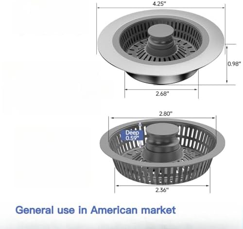 EMSTAR 3-in-1Kitchen Drain Stopper Strainer