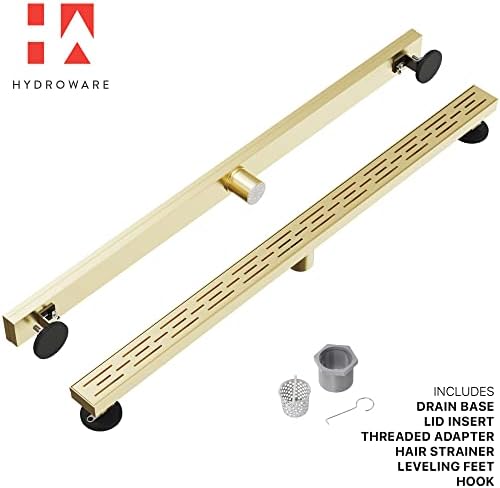 48-Inch Linear Shower Drain - stainless steel with hair strainer