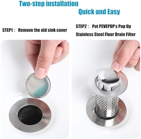 Pavepop 2-Pack Bath Sink Drainer with Hair Catcher