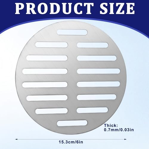 6 Inch Round Stainless Steel Floor Drain Cover Silver