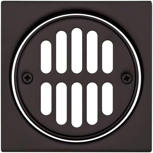 Westbrass 45-inch Square Brass Shower Tile with Round Strainer O-RB Finish
