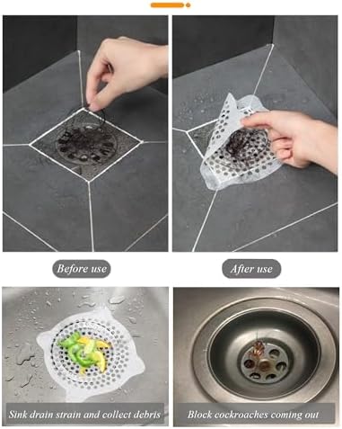 4 Inch Round Disposable Shower Drain Hair Catcher White 30 PCS