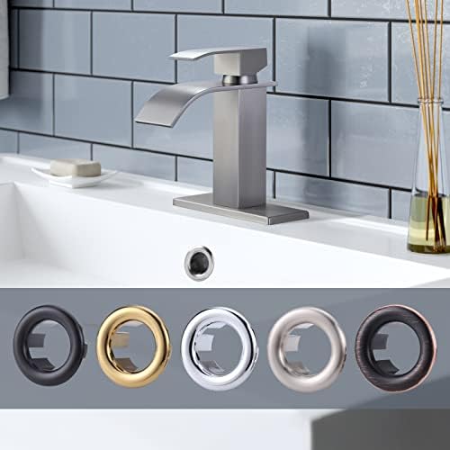6-Piece Sink Overflow Cover Brushed Nickel for Bathroom Kitchen
