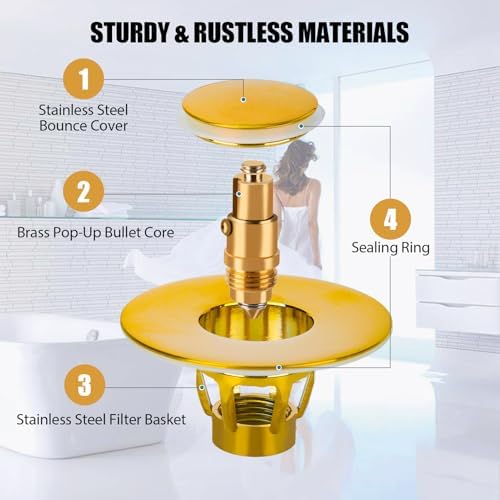 Three Colors 11-15 bathroom sink stopper