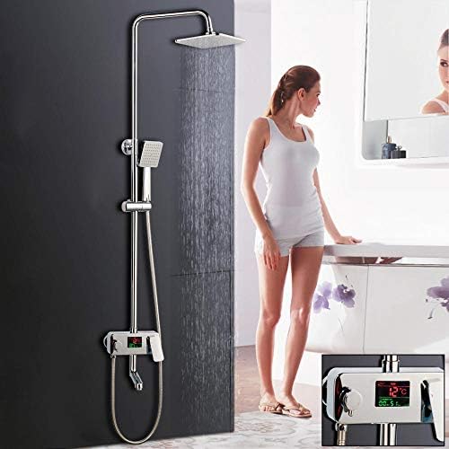8-inch rainfall shower Faucet Set Brass mixer valve handumped bathroom