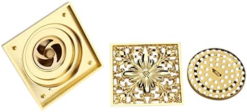 Jerliflyer Antique Square Floor Drain with Strainer for Bathroom Kitchen Use