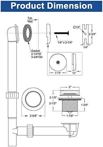 Easily Installed Tub Drain Kit for Oil Rubbed Bronze